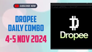 Dropee daily combo today 4 november  5 november  Dropee daily combo cards today  Dropee [upl. by Vernon]