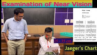 Examination of Near Vision  Jaeger’s Chart [upl. by Nonnaer355]