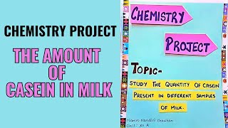 Chemistry project on The amount of Casein in MilkCreative Ideas by Prachi schoolproject projects [upl. by Roehm982]