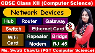 Network Devices  Computer Network  CBSE Class 12  Computer Science [upl. by Lonergan]