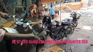 Installed Royal Enfield GT 650 Handlebar on Hunter 350 Hunter 350 Modification 1st in Jharkhand [upl. by Adiaros77]