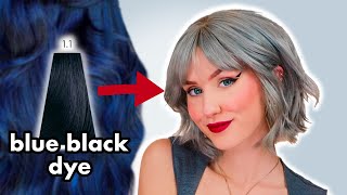 Using Blue Black Dye to get the prettiest Silver hair [upl. by Hulton162]