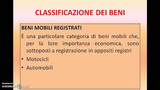 CLASSIFICAZIONE DEI BENI [upl. by Herve]