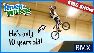 BOYS GET BMX BIKE FREESTYLE TRICKS LESSON FROM 10 YEAR OLD PRO [upl. by Sparks]