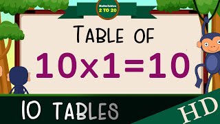 10x110 Multiplication Table of Ten 10 Tables Song Multiplication Time of tables  MathsTables [upl. by Elvie]