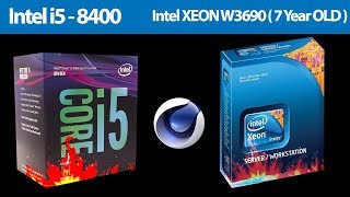 6 cores  Intel i5 8400 vs xeon W3690 Cinebench Test  7 years Gap [upl. by Kenelm489]