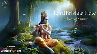 Lord Krishna Flute  Relaxing Music Live 247 [upl. by Jonina]