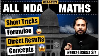 NDA12024 🔥🔥🔥  ALL NDA MATHS FORMULAE  ONE SHOT  MARATHON  THE COACH  NEERAJ BAISLA SIR [upl. by Brianna]