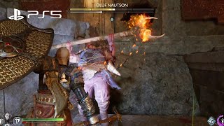 GOD OF WAR RAGNAROK Oluf Nautson Boss Fight Chest Puzzle Rider Hideout Midgard Favour [upl. by Ahtibbat]