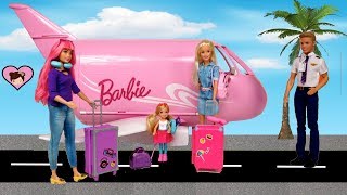 Barbie amp Chelsea Airplane Travel Trouble Barbie Dreamhouse Adventures Toys [upl. by Elliven]