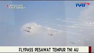 FLYPASS PESAWAT TEMPUR TNI AU Di Istana Negara 17 Agustus 2018  UPACARA BENDERA HUT RI 73 [upl. by Mariande]