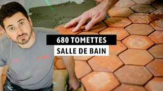 CHALLENGE  POSER 680 TOMETTES DANS LA SALLE DE BAIN  Vlog Renovation EP43 [upl. by Ikcin272]