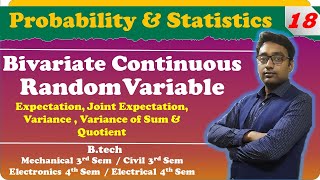 BIVARIATE CONTINUOUS RANDOM VARIABLEExpectationVarianceProbability amp Statistics by Aditya Sir [upl. by Audris]