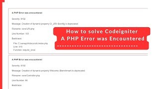 How to solve CodeIgniter A PHP Error was encountered Error Solution [upl. by Evod]