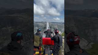 Sending Him Away Homemade CATAPULT Norway Base Jumping shorts mountains sky [upl. by Neleag340]