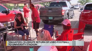 Lobo football plays first home game since 2019 [upl. by Haeel147]