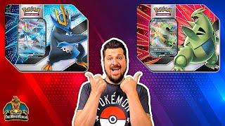 V Strikers Tin Set  Empoleon V amp Tyranitar V  Pokemon Cards Opening [upl. by Kain]