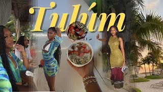 TULUM GIRLS TRIP TRAVEL VLOG  beach club cenote going out tulum restaurants [upl. by Ojillek578]