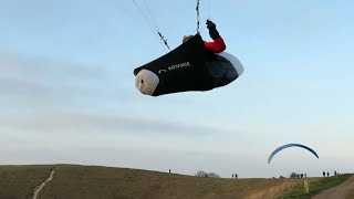 Paraglider Gets Way too Close Before Landing 👀 [upl. by Avin]