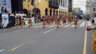 DANZA CAZADOR ASHANINKA DE CHANCHAMAYO JUNIN PASACALLE EN LIMA PERÚ [upl. by Sherri]