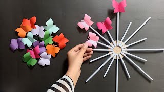 White paper flower wall hanging  home decoration ideas  easy and simple wall hanging craft ideas 💡 [upl. by Gabriel781]