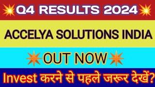 Accelya Solutions Q4 Results 🔴 Accelya Share Latest News 🔴 Accelya Solutions India Ltd Latest News [upl. by Alliuqal]