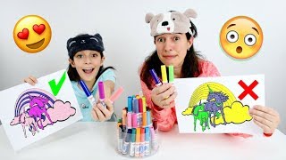 DESAFIO COLORINDO COM 3 CORES ★ Pintando Figuras Encantadas com a Mamãe 3 MARKER CHALLENGE [upl. by Essinger320]