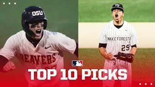 The TOP 10 picks in the 2024 MLB Draft Travis Bazzana Chase Burns Charlie Condon and more [upl. by Thayne]