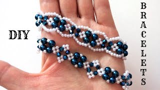 Beading tutorial for DIY elegant barcelets [upl. by Nace379]