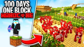 I Survived 100 Days on One Block Skyblock [upl. by Brittain]