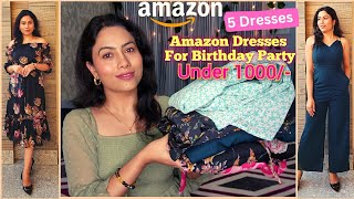 Amazon Dress Haul  Birthday Party Dresses  JumpsuitMaxiMidiDress  Dress Try On Haul [upl. by Ateekram]