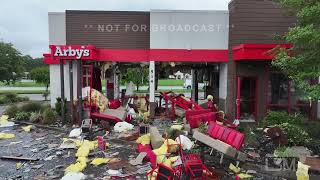 08062024 Moncks Corner SC  Tornado Damahes Businesses  Flips Truck [upl. by Helenka942]