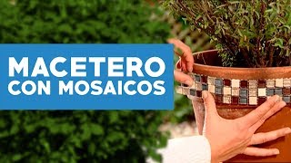 ¿Cómo cubrir maceteros con mosaicos [upl. by Neile]