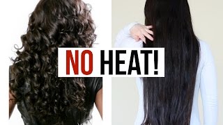 How To Straighten Hair WITHOUT HEAT MY Straight Hair Tutorial [upl. by Ahsatan]