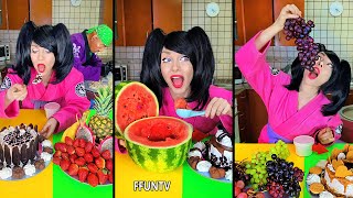 Ice cream challenge Strawberry cake vs watermelon mukbang [upl. by Hong]