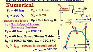 Numerical on Rankine Cycle [upl. by Hartfield]