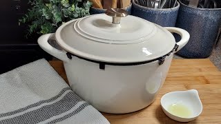 How to season an Enameled Cast Iron Dutch Oven  TRAMONTINA [upl. by Sochor203]