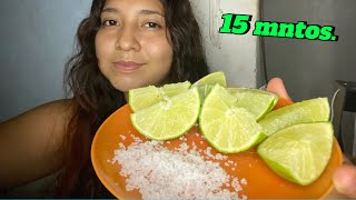 ASMR 15 minutos comiendo limon con sal 🥰🍋‍🟩🍋🧂 asmr parati viral [upl. by Barsky]