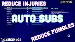 Why Auto Subs Are Critical In Madden 21 And What To Set Them At [upl. by Ephraim]