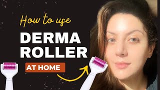 How to use Derma Roller on Face I How to Derma Roll your face I Microneedling at home for acne scars [upl. by Inama]