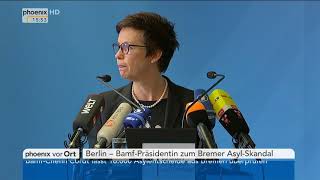 Jutta Cordt zur Affäre um mutmaßlich manipulierte Asylbescheide am 180518 [upl. by Averir953]