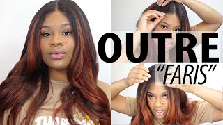 Outre Perfect Hairline Glueless Synthetic Hair 13X6 HD Lace Front Wig  FARIS EBONYLINECOM [upl. by Brigitta408]