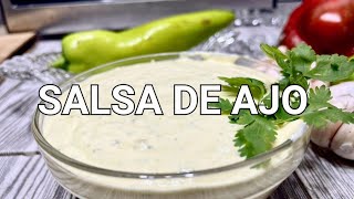 Como preparar una Deliciosa SALSA DE AJO casera en 4 minutos [upl. by Rubliw]