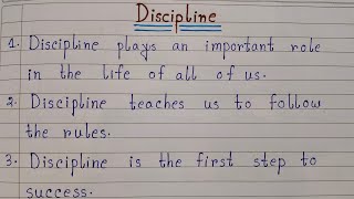 10 Lines On Discipline In English  10 Lines Essay On Discipline  Easy Sentences About Discipline [upl. by Julietta483]