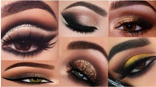 Latest Asian BRIDAL Eye Makeup Hack  Black amp Golden Easy Double CutCrease Eyemakeup Tutorial [upl. by Blackington359]