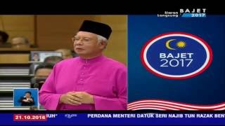 Najib Razak Ucapan Pembentangan BAJET 2017 di Parlimen [upl. by Sivrup]