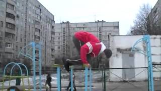 Ievgen Shcherbyna Winter training Handstand Front Lever Street Workout [upl. by Anawal]