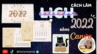 CANVA TRICKS AND TIPS LÀM LỊCH 2022 BẰNG CANVA PHONG CÁCH TAROT CUNG HOÀNG ĐẠO  CALENDAR IN CANVA [upl. by Lisle]