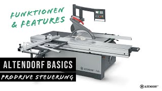 Funktionen der ProDrive Steuerung  Altendorf F 45 Formatkreissäge [upl. by Eidas]