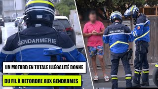 Un motard en totale illégalité donne du fil à retordre aux gendarmes [upl. by Lunseth316]